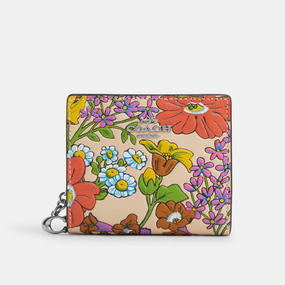 NWT Coach Outlet Snap Wallet With Floral Print